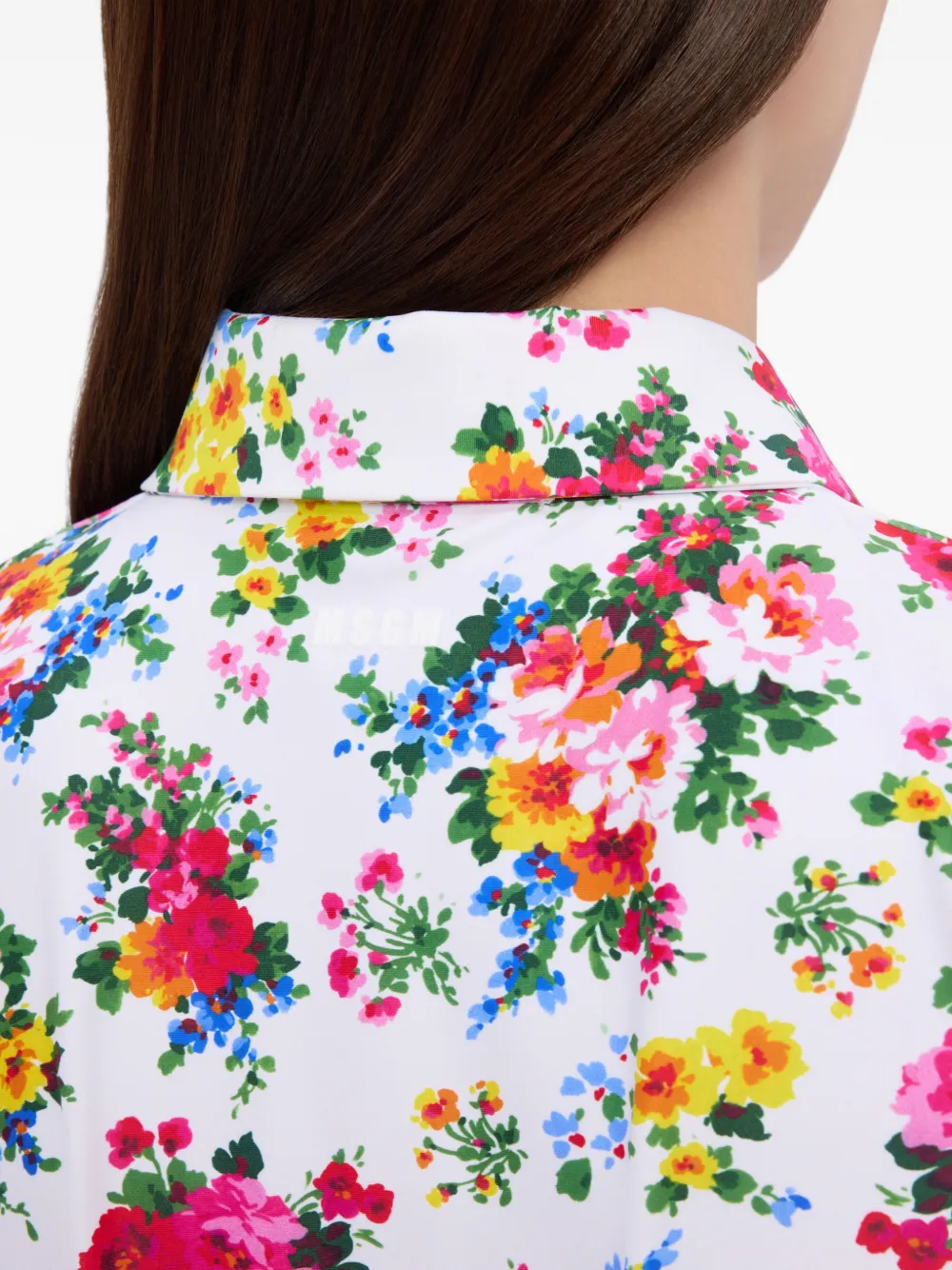 MSGM Overhemd met bloemenprint Wit