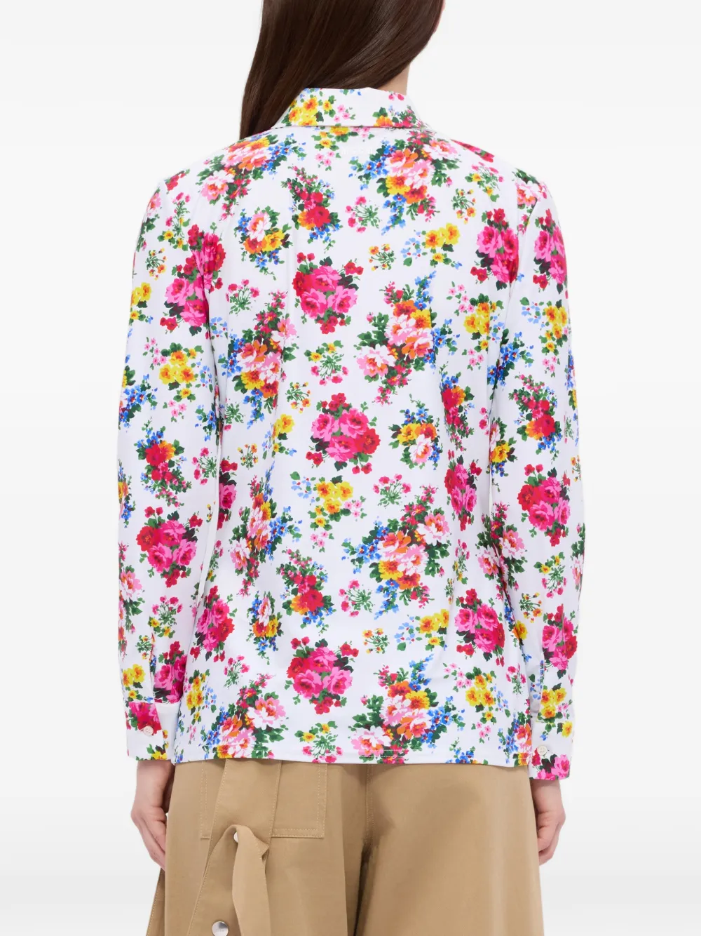 MSGM Overhemd met bloemenprint Wit