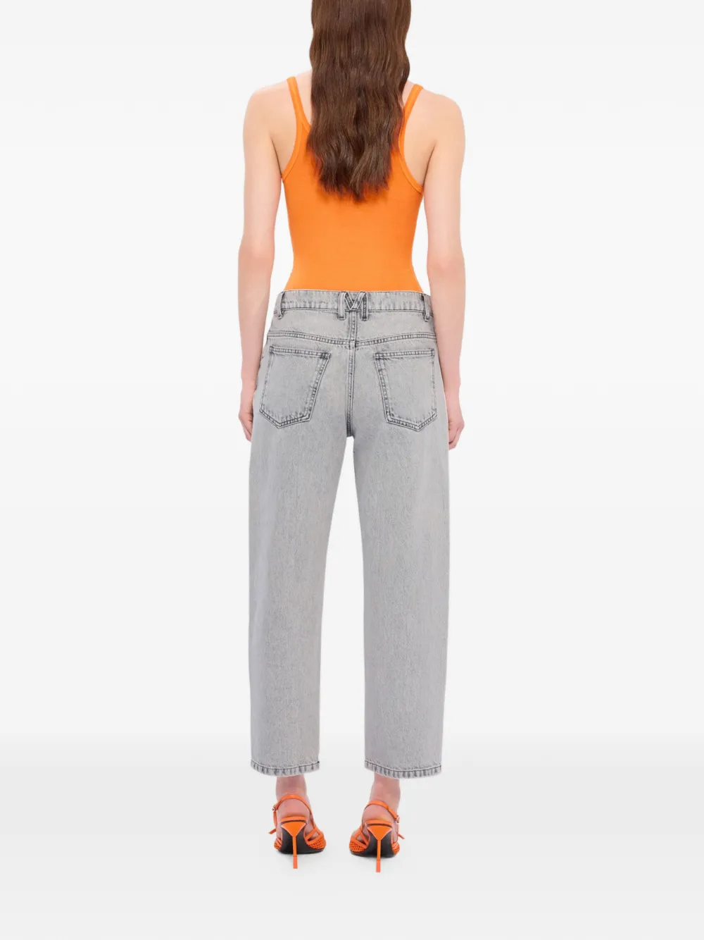 MSGM Jeans Tapered Con Logo Bordado | Gris | FARFETCH CL