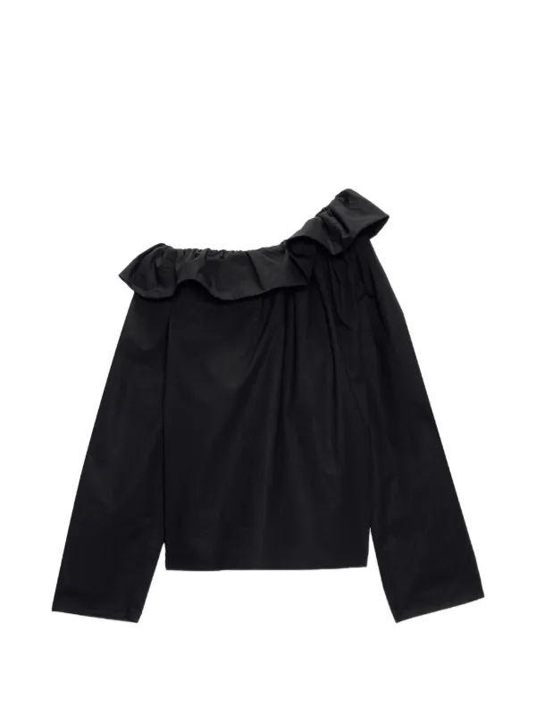 MSGM ラッフルネック ブラウス | ブラック | FARFETCH JP