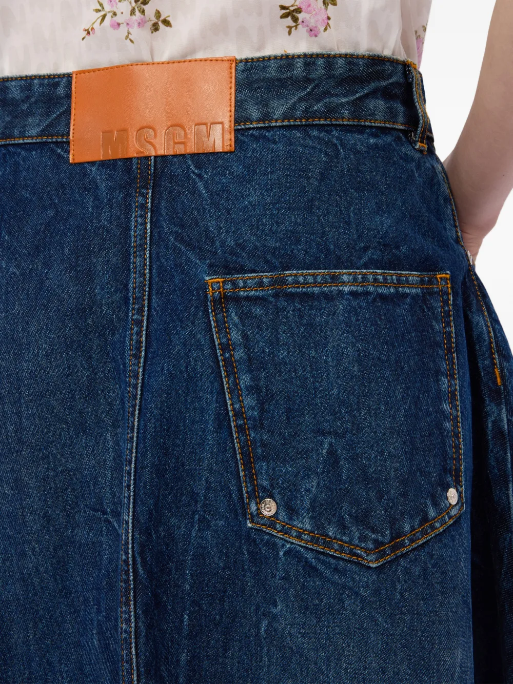 MSGM A-lijn midi-rok Blauw
