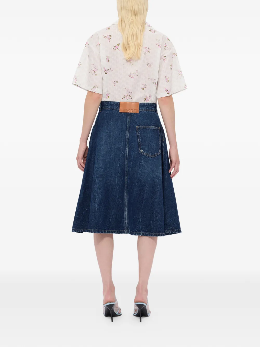 MSGM A-lijn midi-rok Blauw