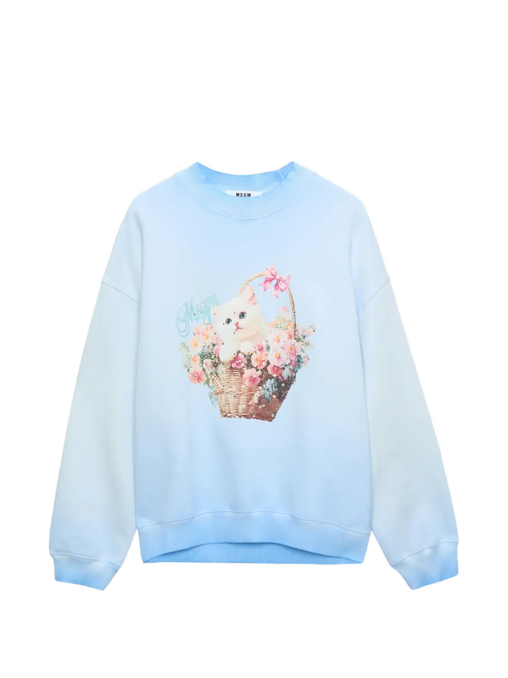 MSGM cat-print sweatshirt - Blu