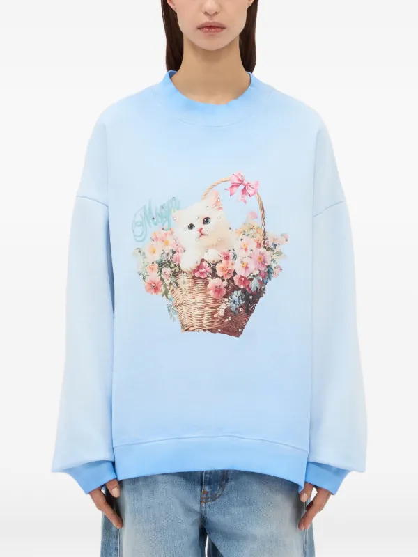 MSGM プリント スウェットシャツ | ブルー | FARFETCH JP