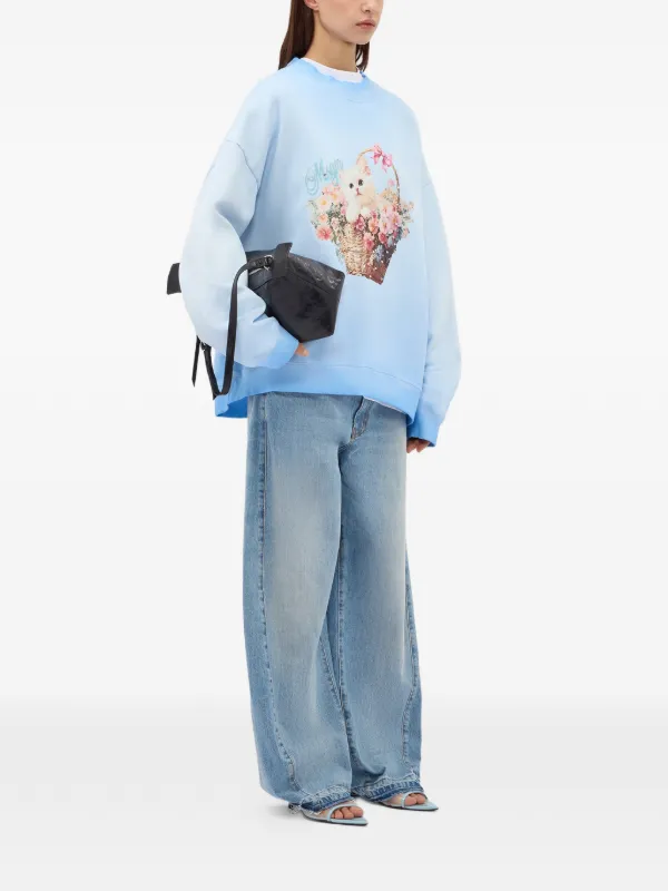 MSGM プリント スウェットシャツ | ブルー | FARFETCH JP