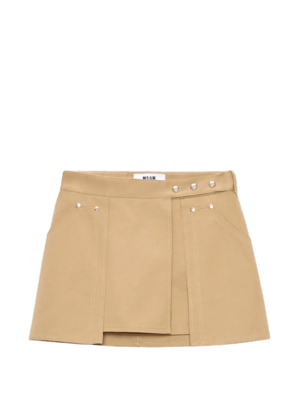 MSGM button-details wrap A-line skirt - Toni neutri