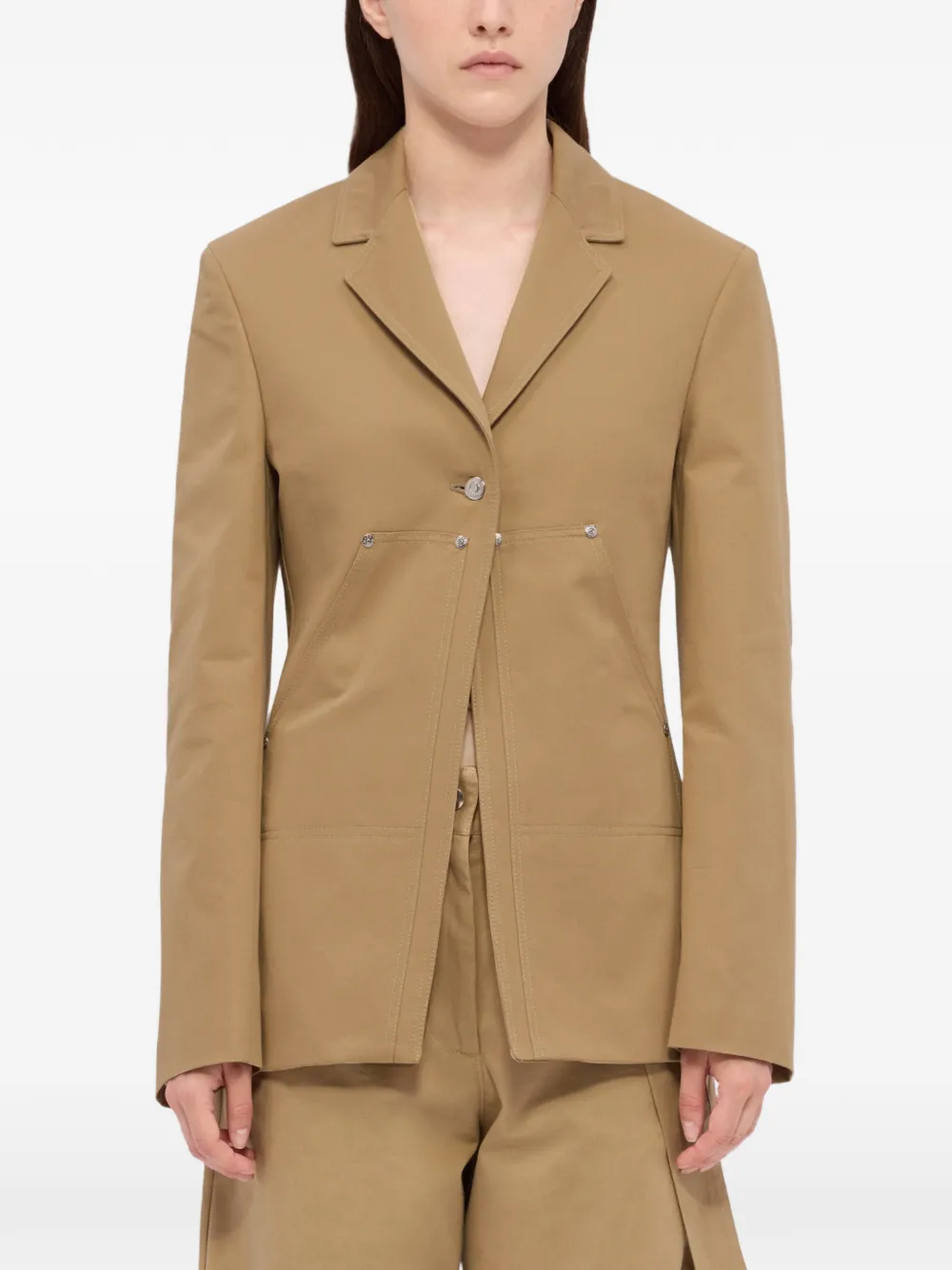  Msgm Button-fastening Blazer - Neutrals 