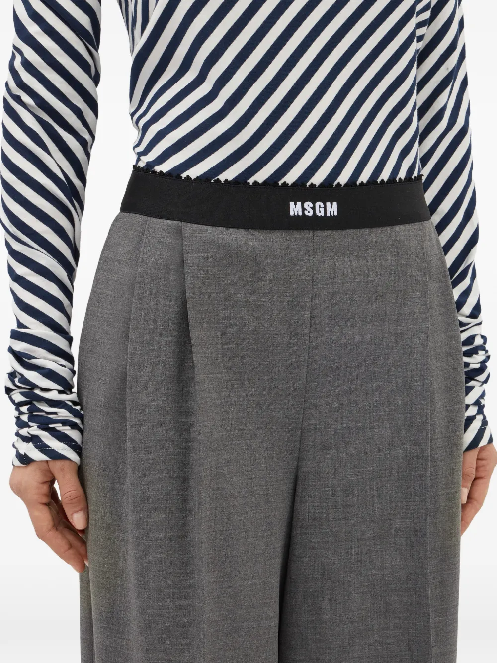 MSGM Broek met logoprint Grijs