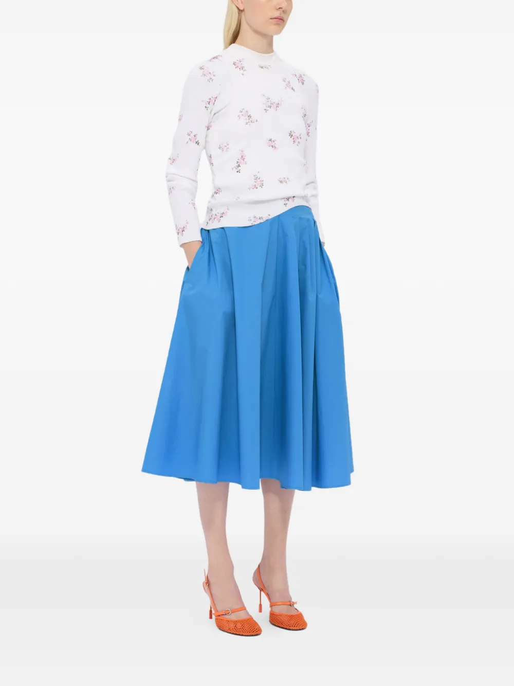  Msgm A-line Midi Skirt - Blue 