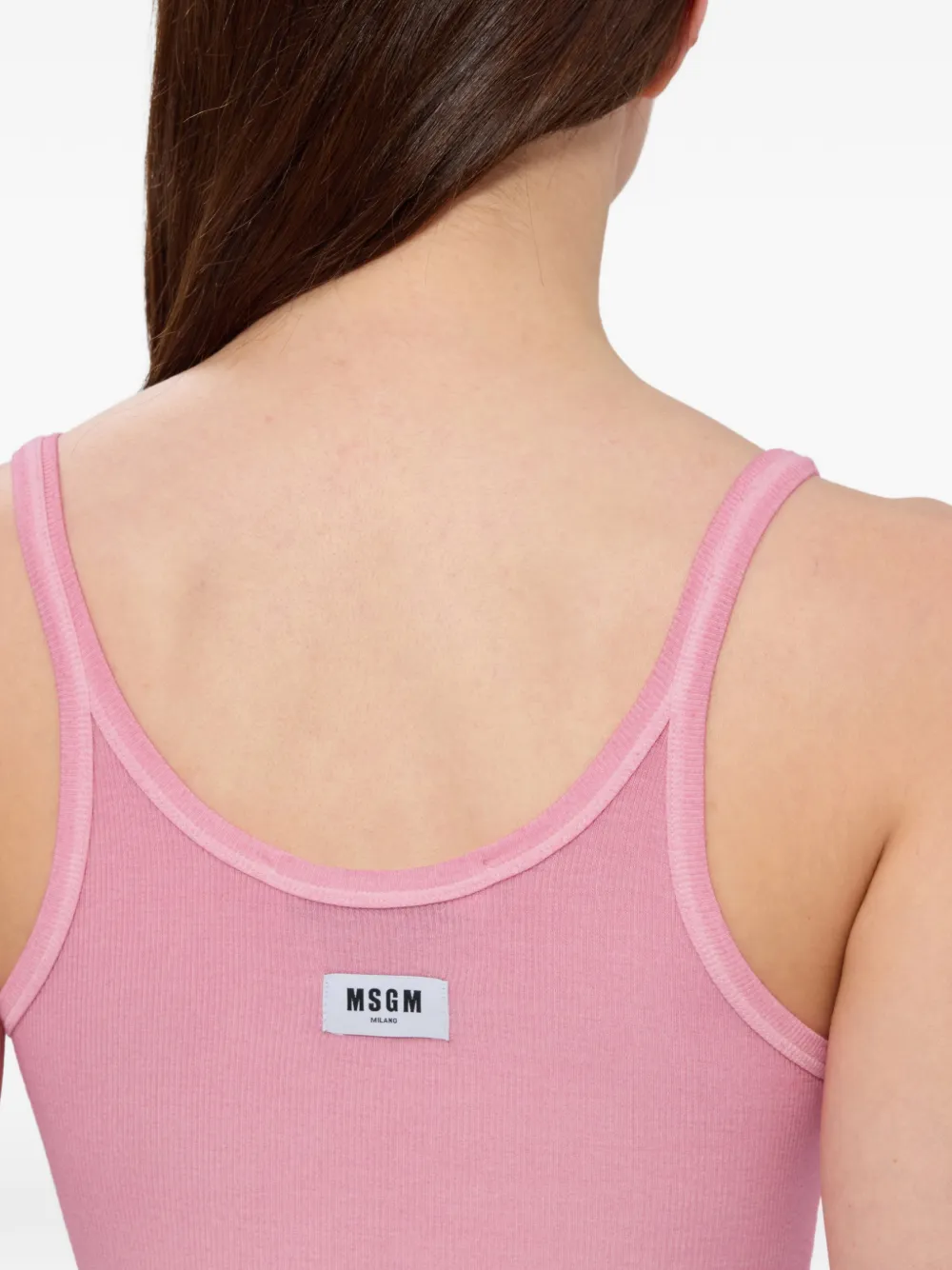 MSGM Tanktop met diepe ronde hals Roze