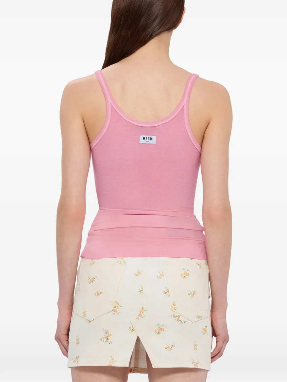 MSGM Tanktop met diepe ronde hals Roze