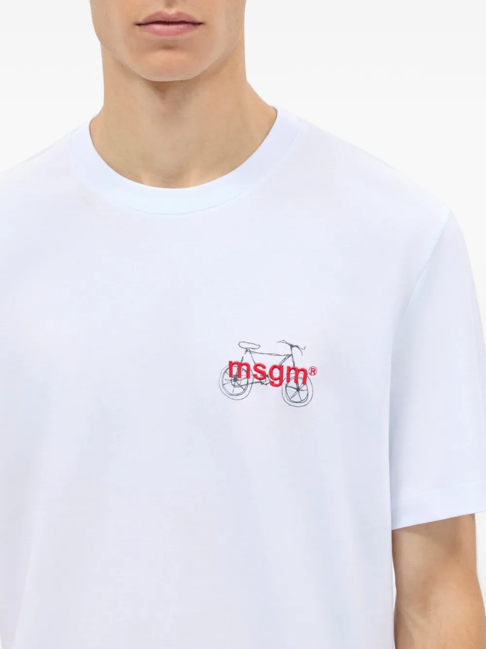 MSGM T-shirt met geborduurd logo Wit