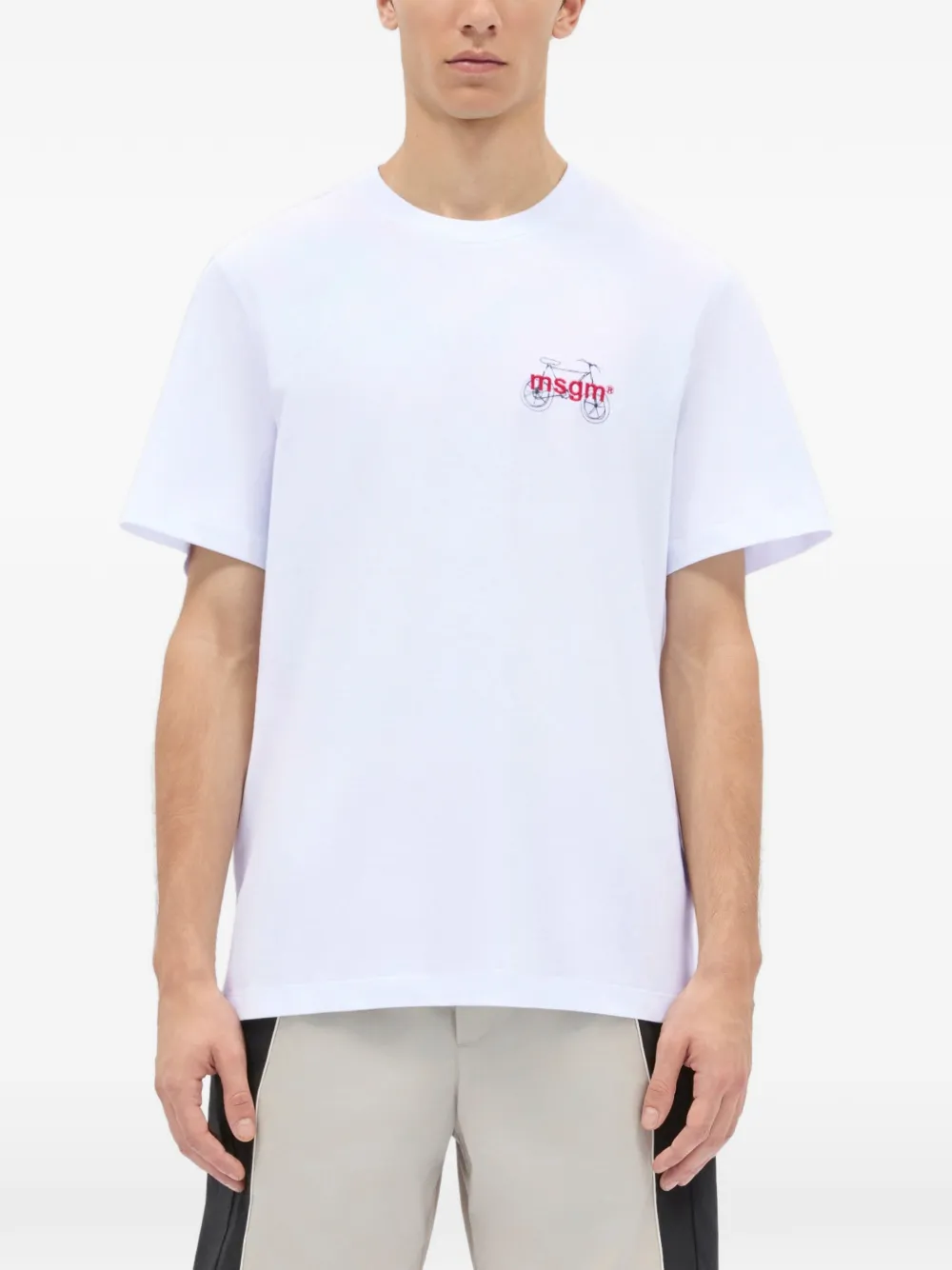 MSGM T-shirt met geborduurd logo Wit
