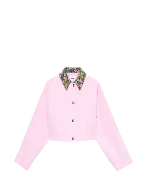 MSGM floral-collar cropped jacket