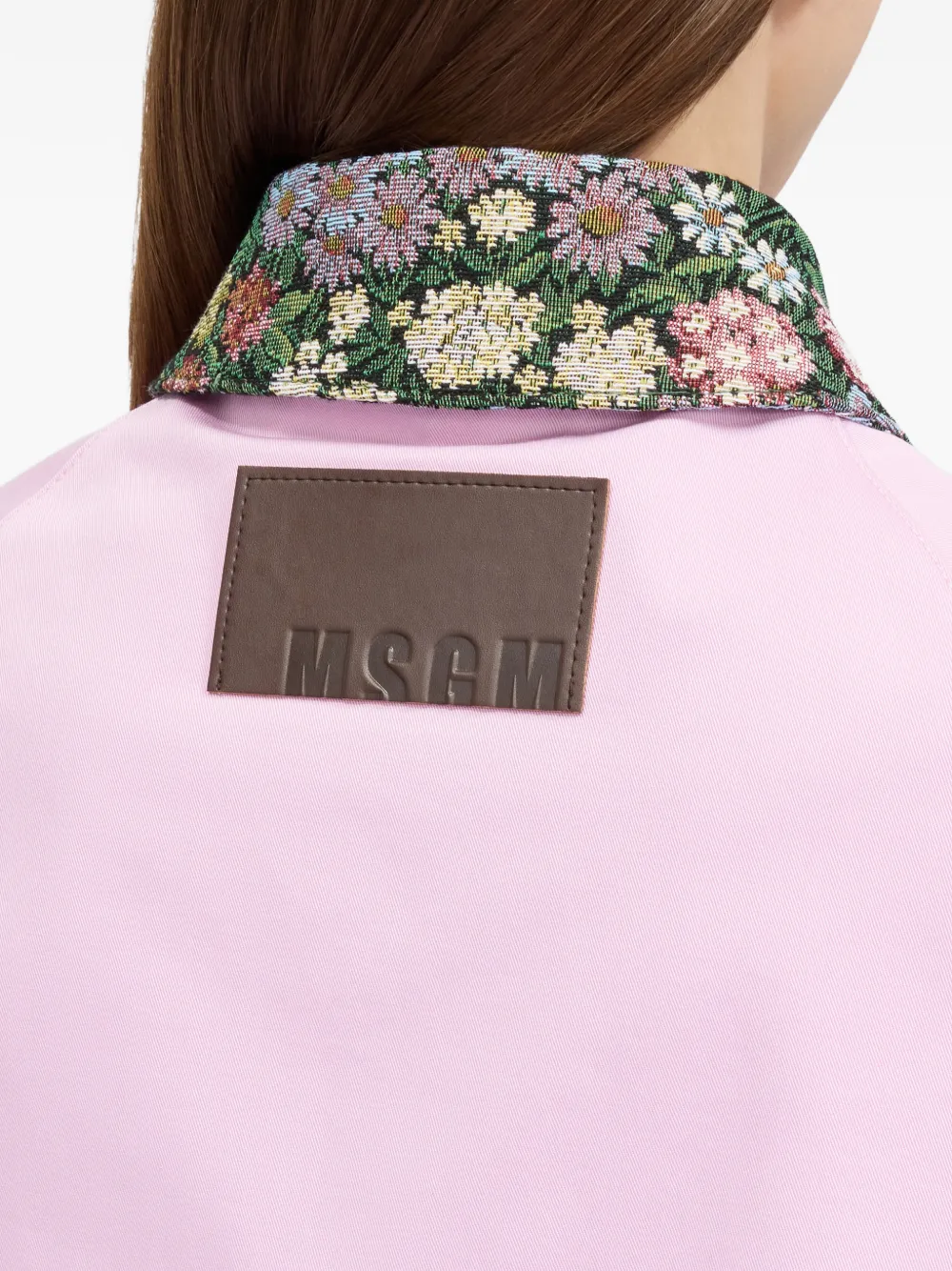 Floral-Collar Cropped Jacket