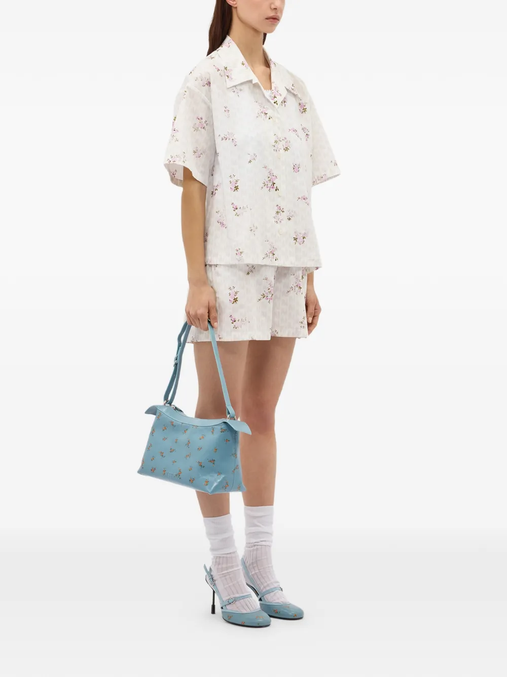  Msgm Floral-print Shorts - Neutrals 