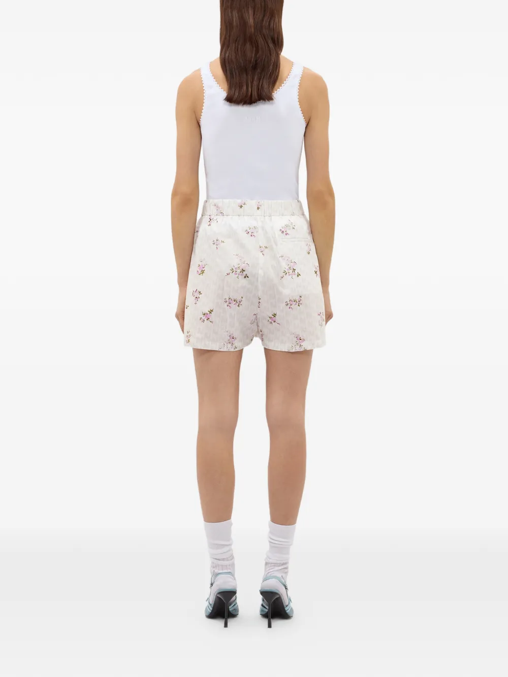MSGM Shorts met bloemenprint Beige