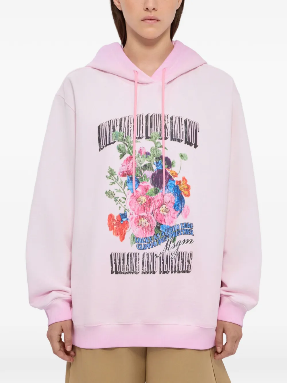 MSGM Hoodie met bloemenprint Roze