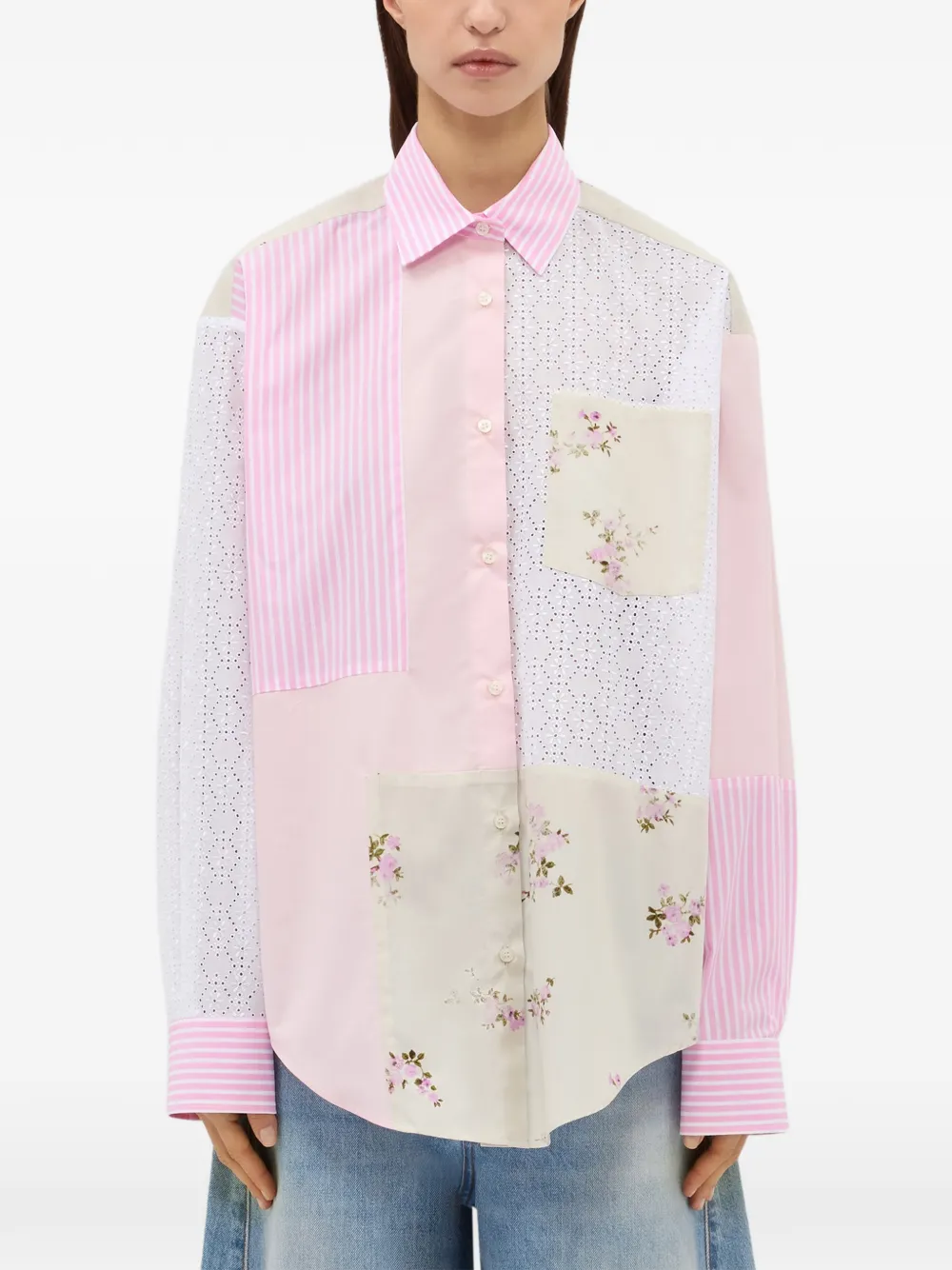  Msgm Camicia A Righe - Rosa 