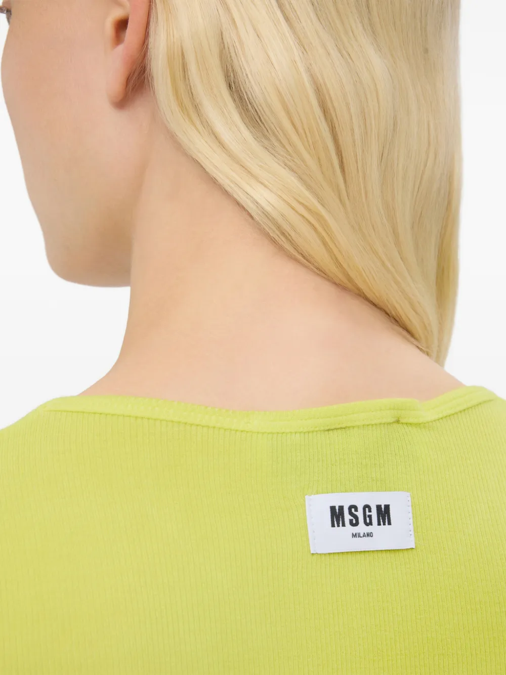 MSGM T-shirt met logopatch Groen