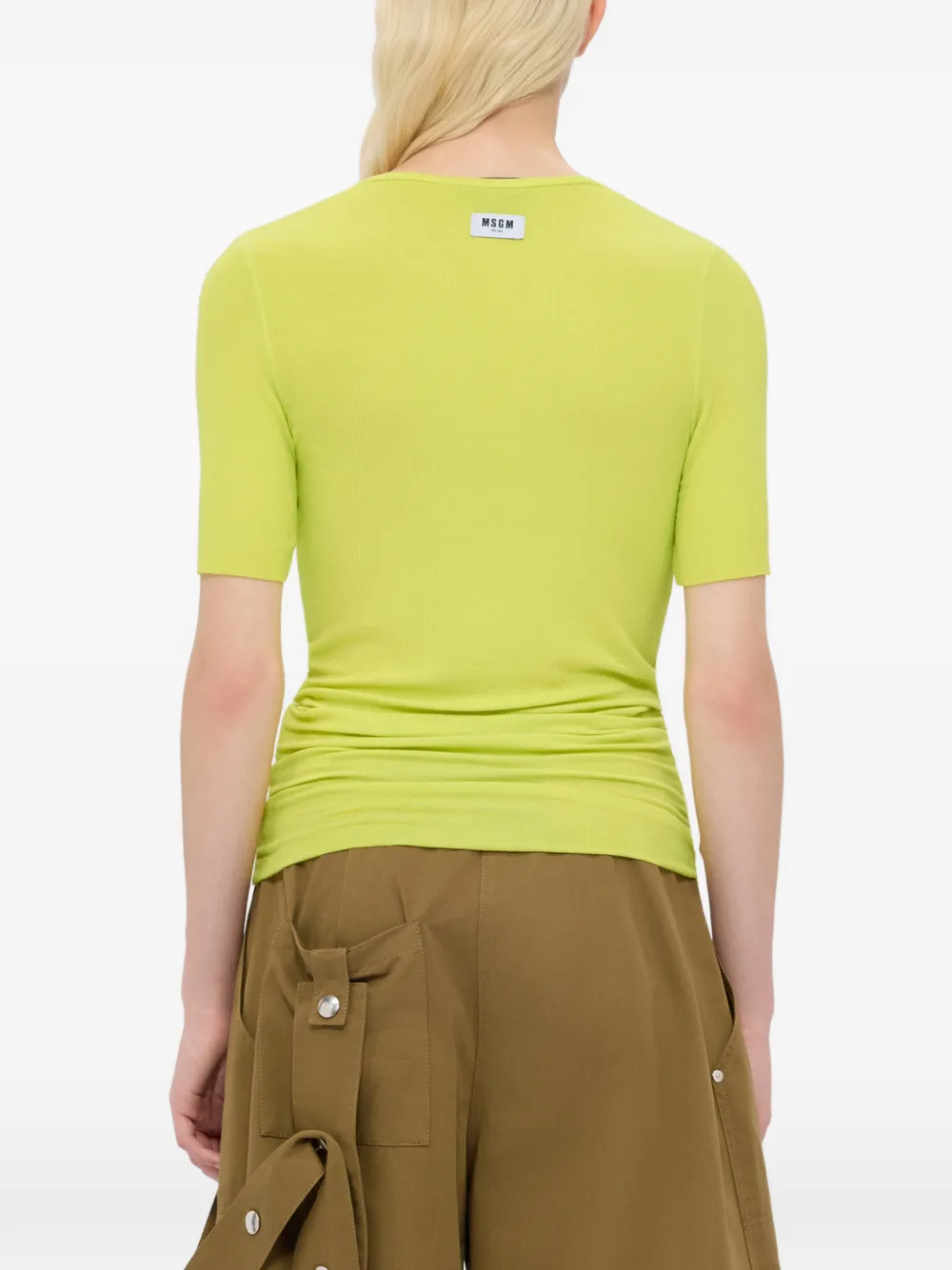 MSGM T-shirt met logopatch Groen
