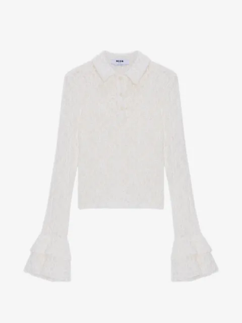 MSGM lace polo top