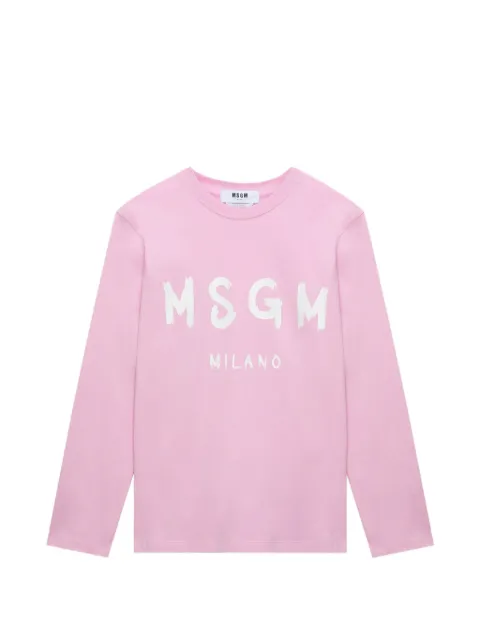 MSGM logo-print long-sleeve T-shirt