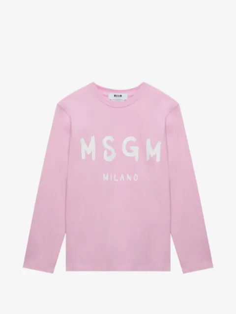 MSGM logo-print long-sleeve T-shirt