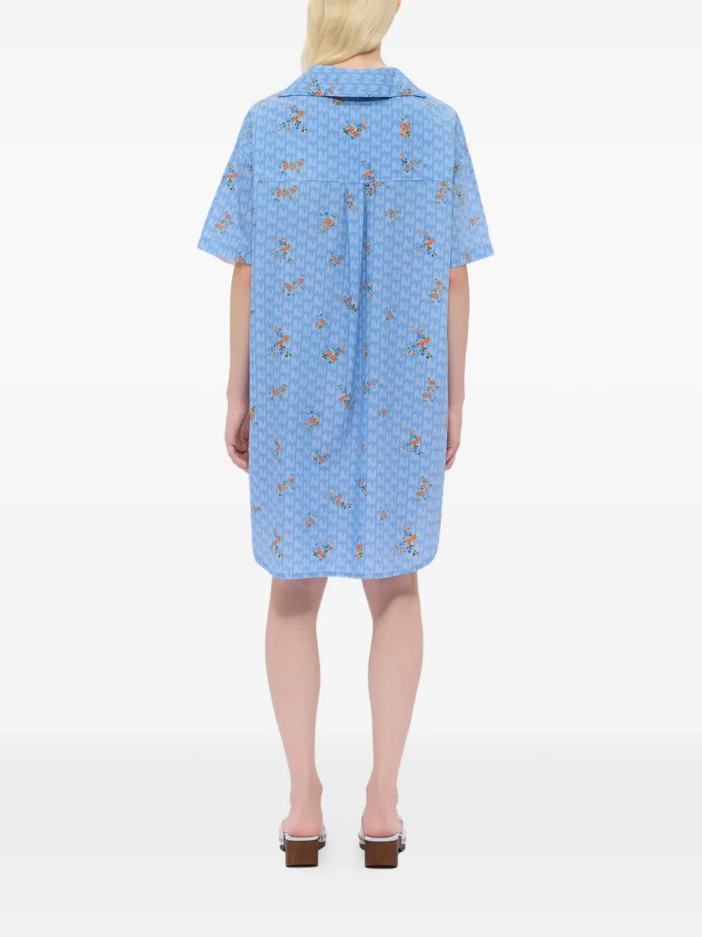 MSGM Mini-jurk met bloemenprint Blauw