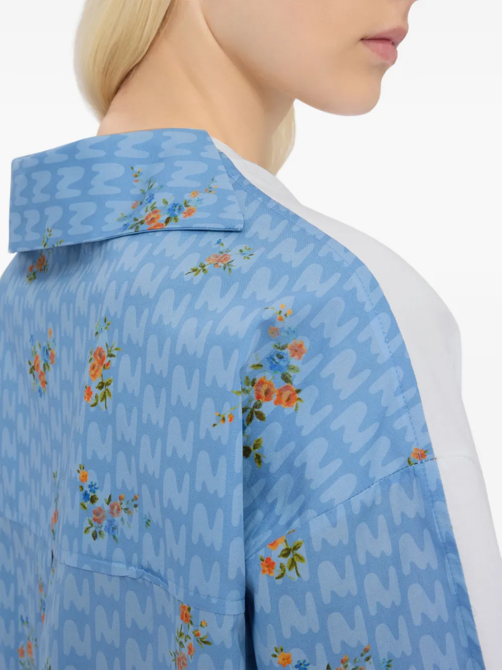 MSGM Mini-jurk met bloemenprint Blauw
