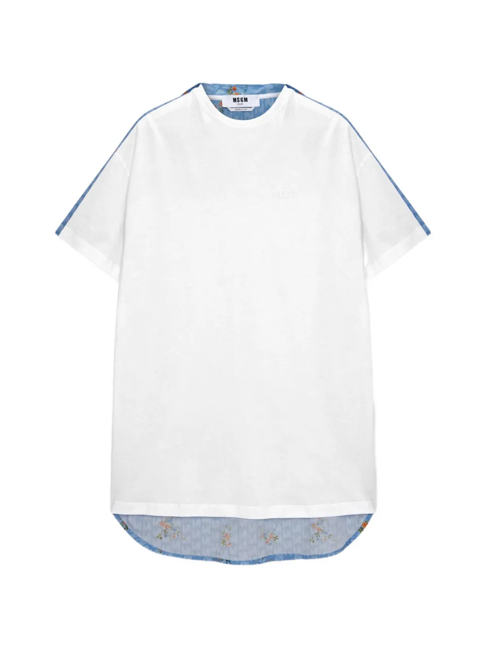 MSGM Abito corto con stampa a fiori - Blu