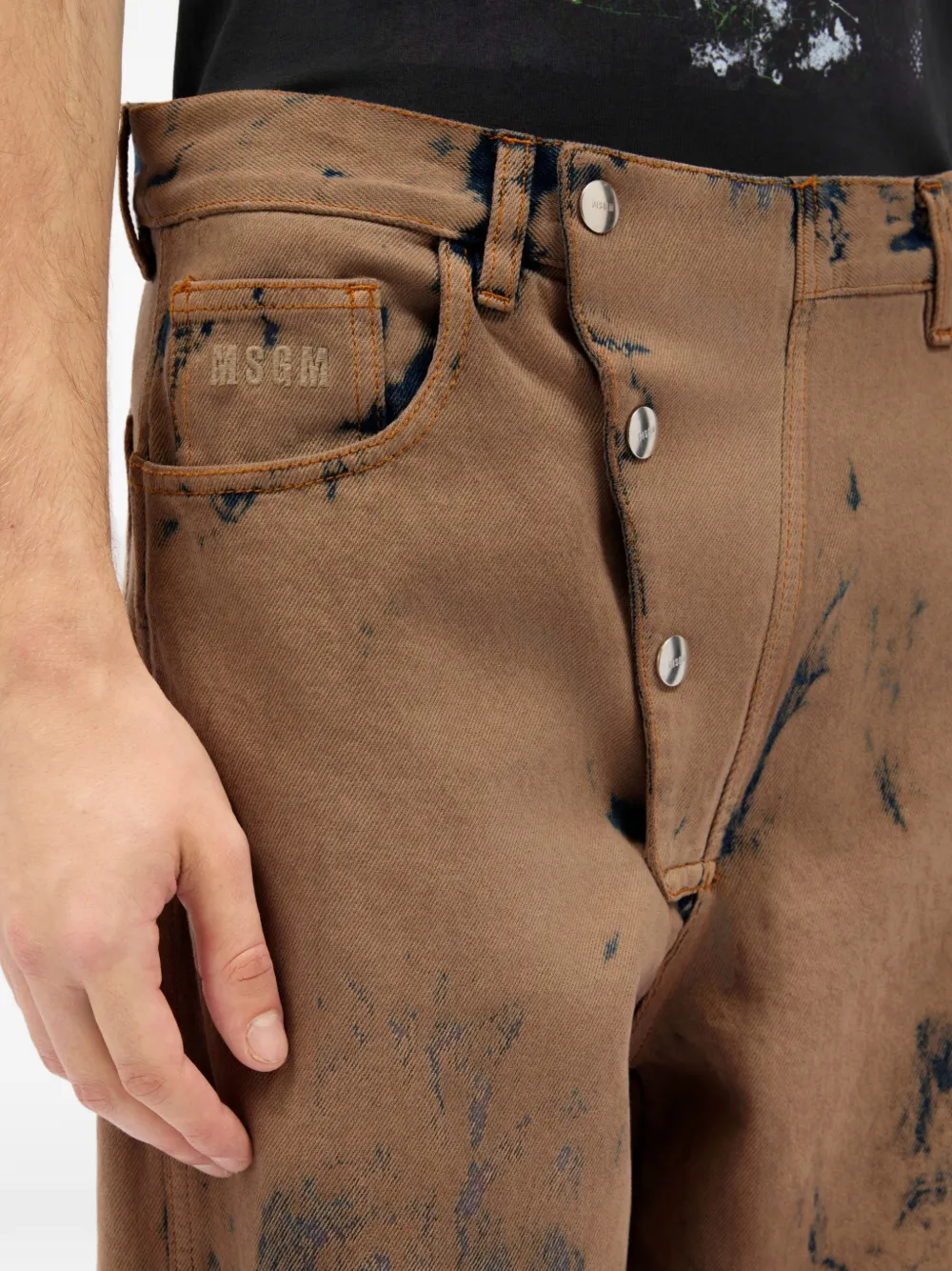 MSGM Jeans met print Bruin