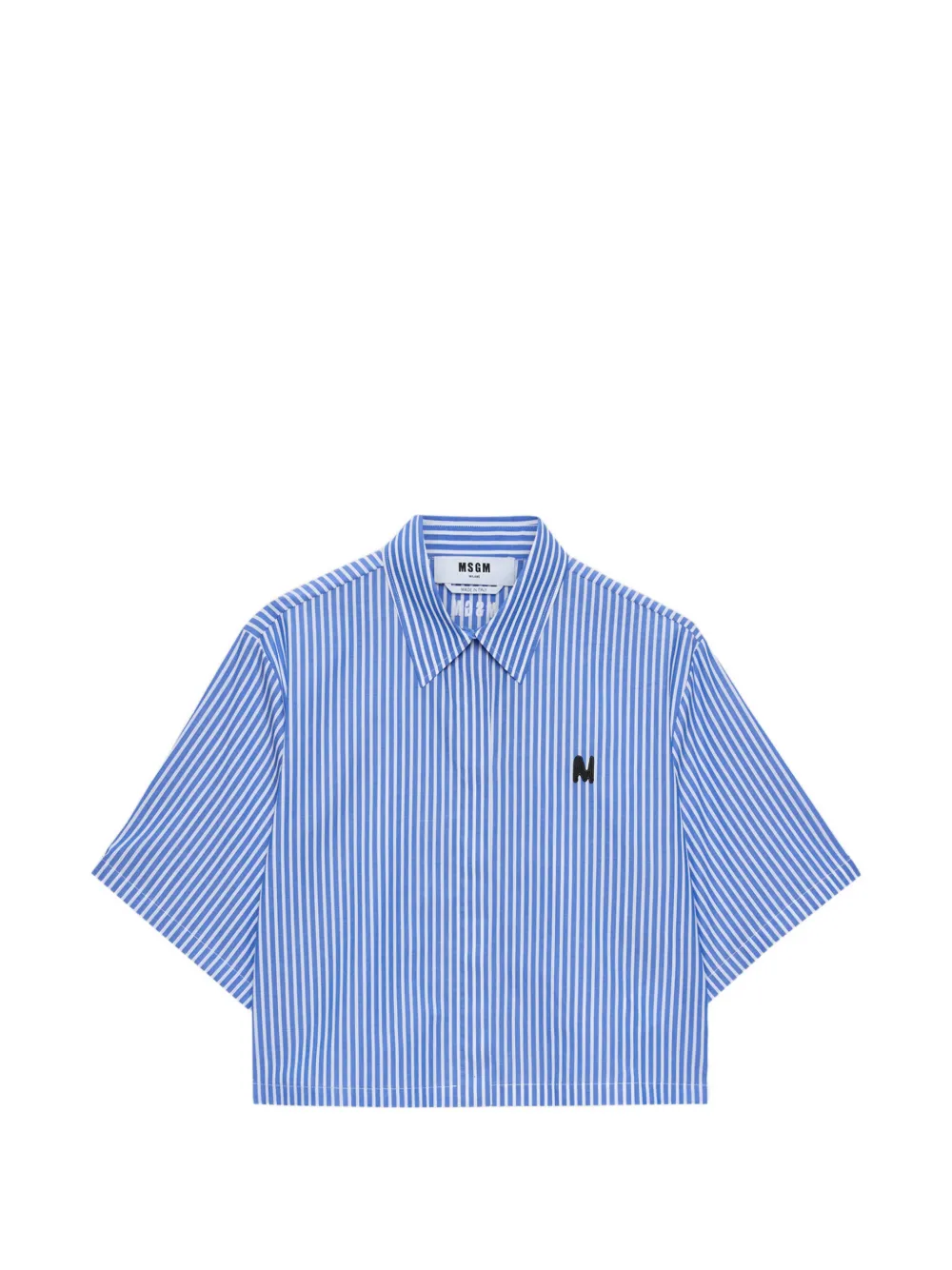 Msgm Striped Shirt In Blue