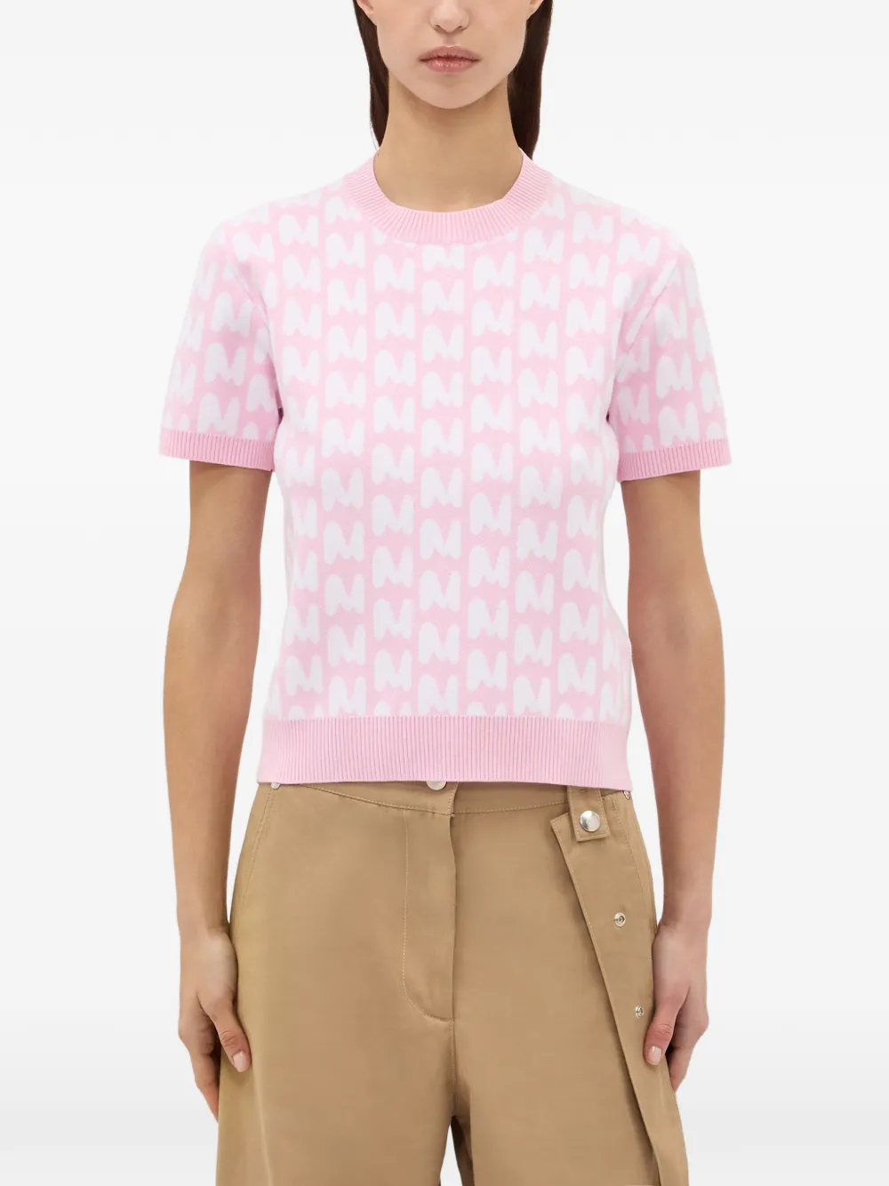  Msgm Camiseta Estampada - Rosa 