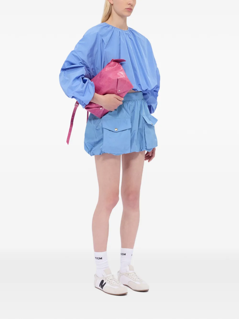  Msgm Flap-pocket Mini Skirt - Blue 