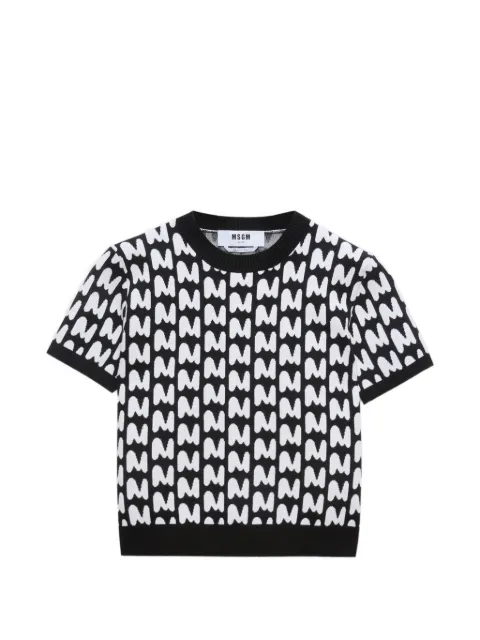 MSGM patterned short-sleeve T-shirt