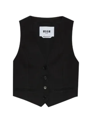 ベスト/ジレ MSGM MSGM（エムエスジーエム） ベスト ジレ クラックル フェイクレザー
