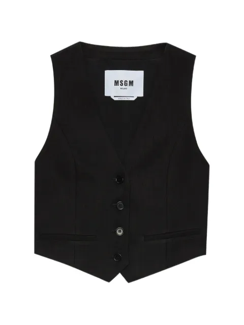 MSGM V-neck buttoned waistcoat