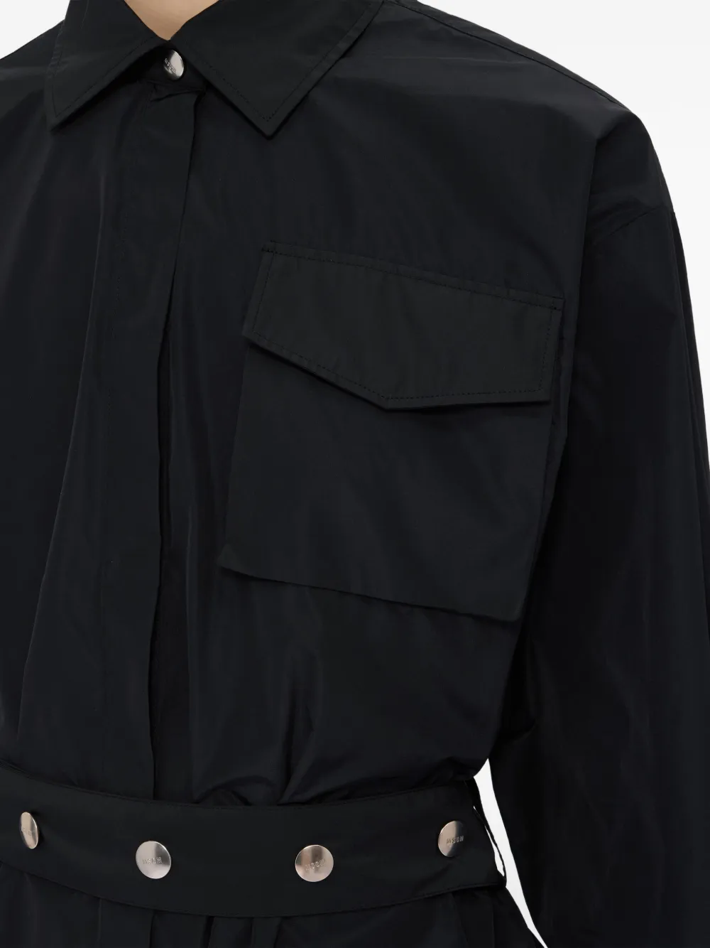 MSGM Mini-jurk met klepzak en ceintuur Zwart