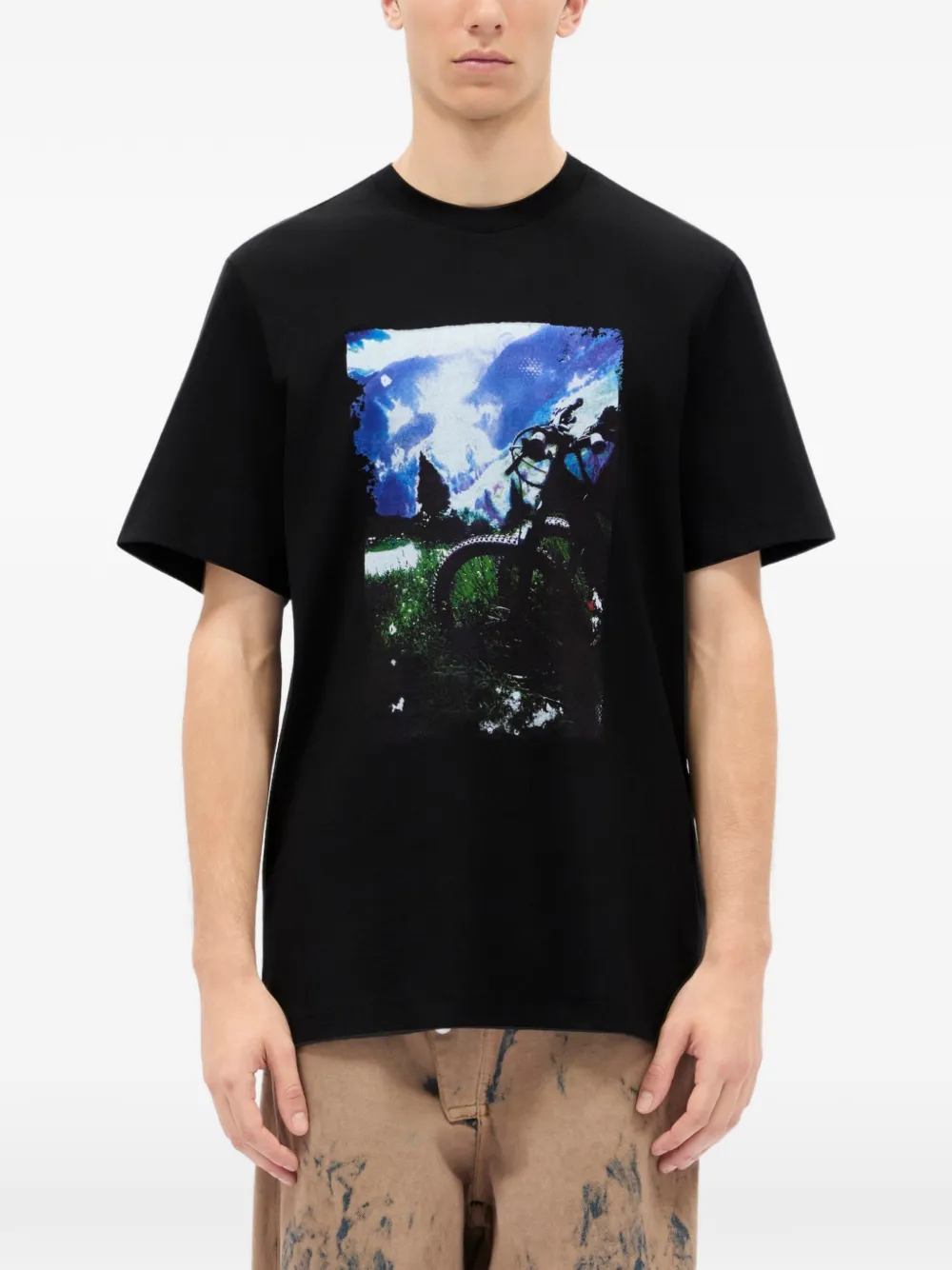 MSGM T-shirt met grafische print Zwart