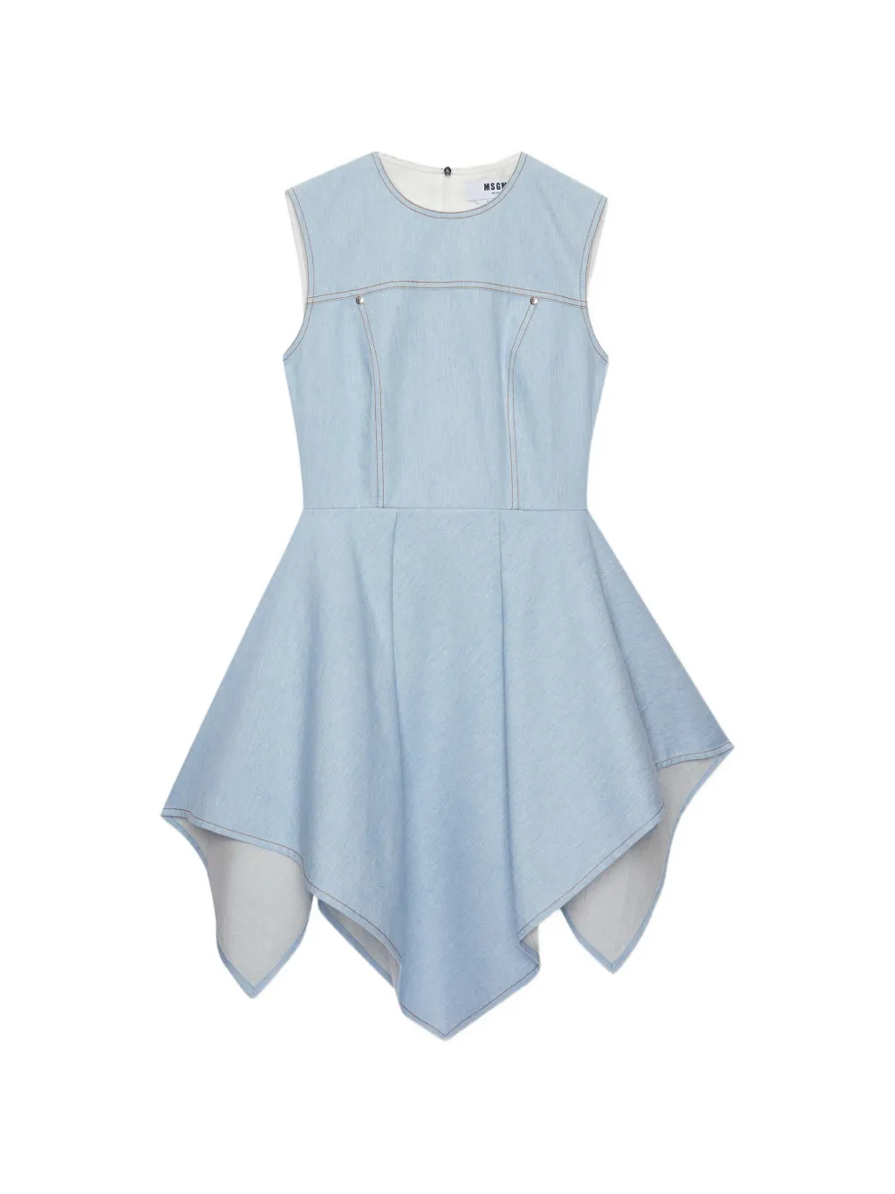 MSGM seam sleeveless dress - Blu