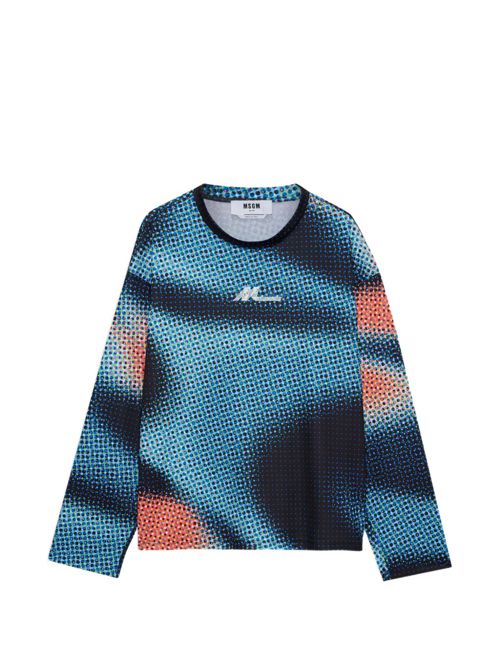 MSGM dot-print long-sleeve T-shirt - Blu