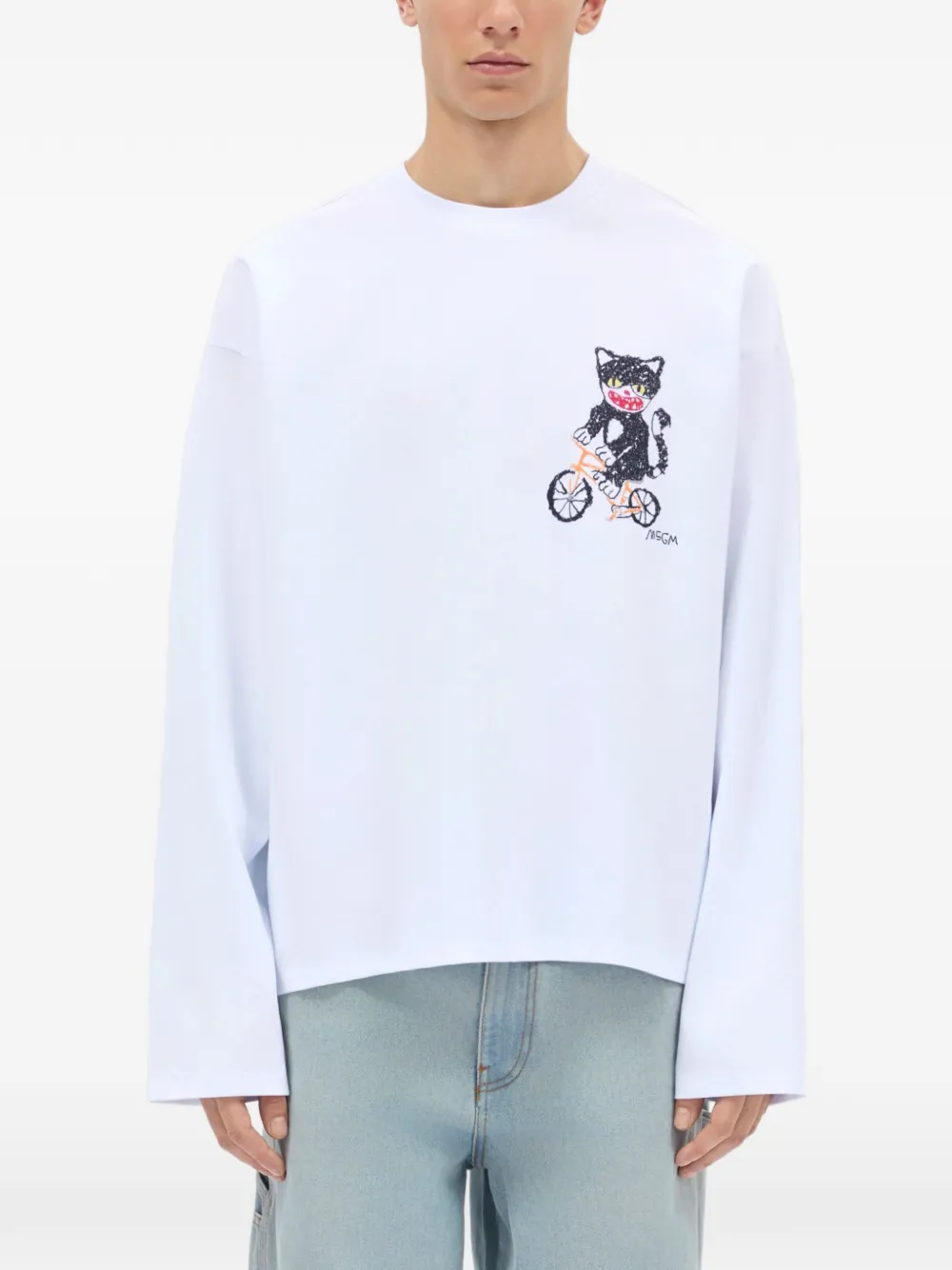MSGM T-shirt met grafische print Wit