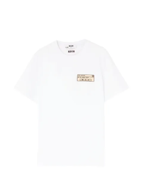 MSGM تيشيرت برقبة مستديرة وطبعة جرافيك