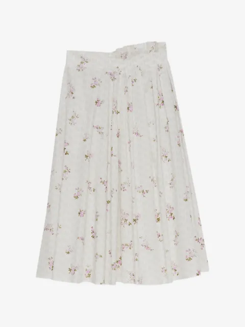 MSGM floral-print midi pleated skirt