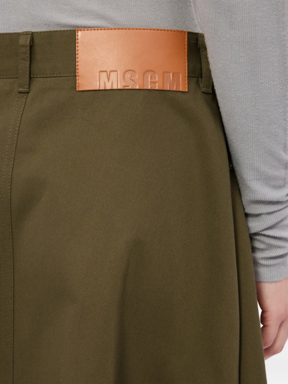 Buttoned Midi A-Line Skirt