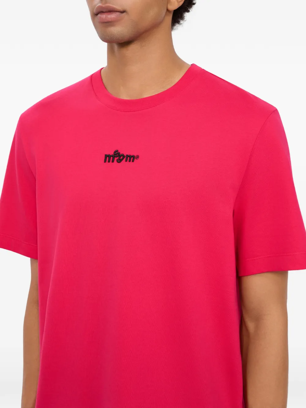 MSGM T-shirt met geborduurd logo Roze