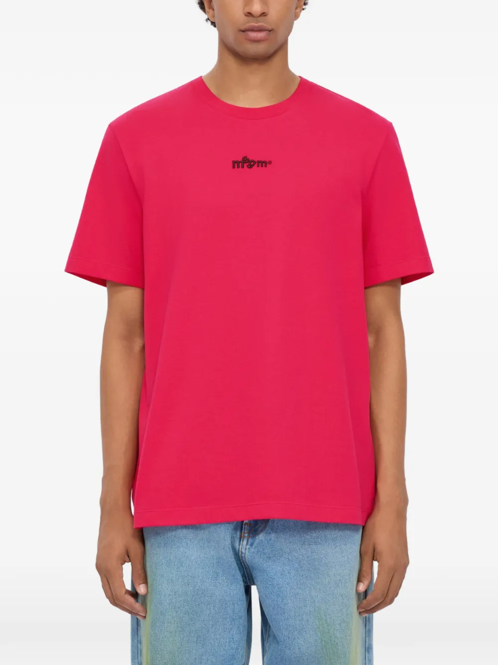  Msgm Embroidered-logo T-shirt - Pink 