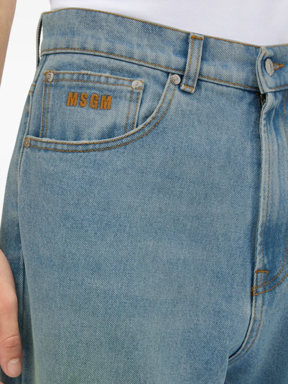 MSGM Jeans met logodetail Blauw