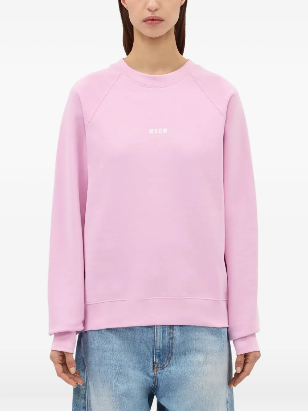  Msgm Sudadera Con Logo Estampado - Rosa 